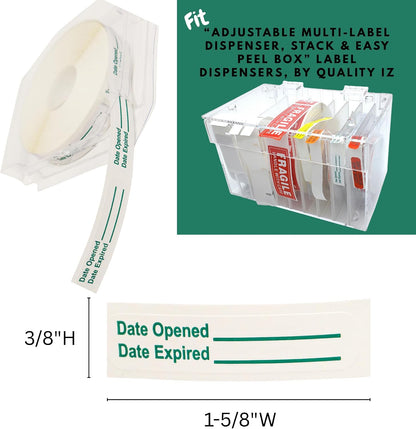 Date Opened Date Expired Labels (1000, 2-500 Rolls)