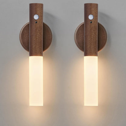Montford Wall Sconces Set of Two Battery Operated, Motion Sensor Night Light Magnetic Wall Light Rechargeable, Peel and Stick Lights for Hallway