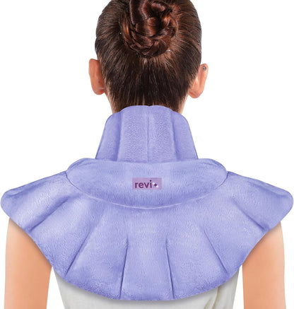 REVIX Microwavable Heating Pad for Neck Shoulders and Back, Microwave Heated Neck Wrap with Moist Heat, Light-Gray