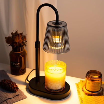 Candle Warmer Lamp Adjustable Timer - Electric Flower Glass Candles Light
