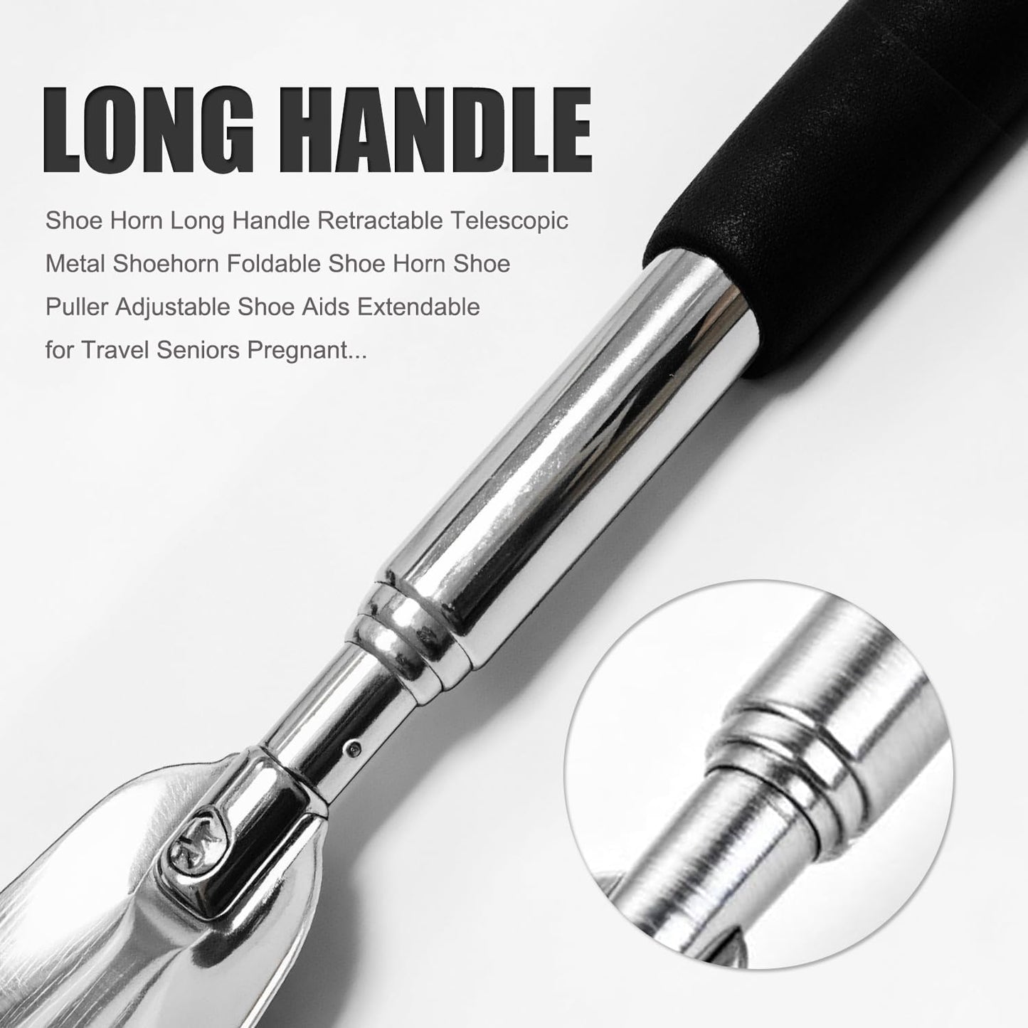 Stainless Steel Shoe Horn Long Hadnle Telescopic Shoehorn Retractable Shoehorn Adjustable Shoe Puller Shoe Aids | Stainless Steel Shoe Horn Long Hadnle Telescopic Shoehorn Retractable Shoehorn Adjustable