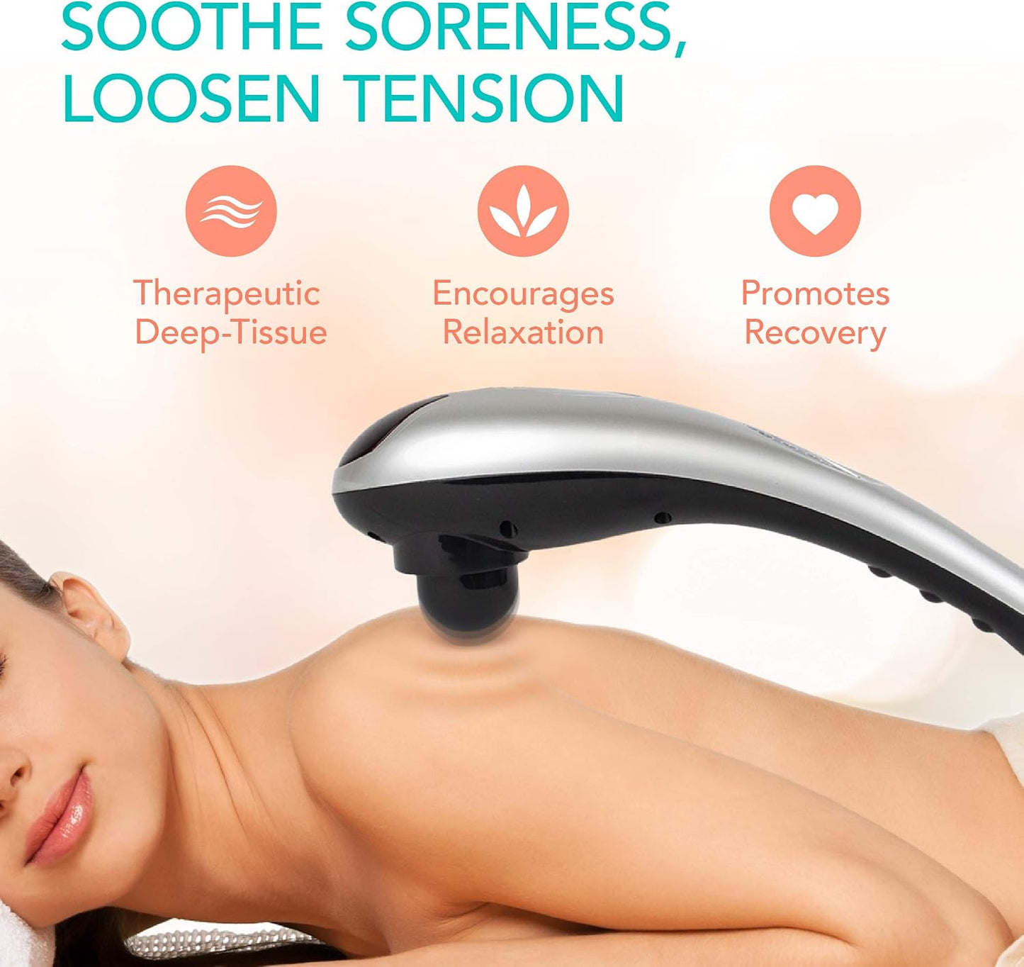 Tapping Pro - Handheld Deep Tissue Back, Neck, Shoulder, Leg, Calf Muscle Massager with Extension Handle - FSA HSA Eligible