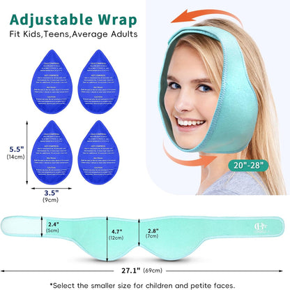 Wisdom Teeth Ice Pack Head Wrap for Pain Relief - Cold Hot Therapy for Face