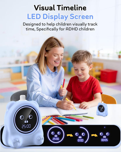Visual Timer for Kids, 100 Min, Rechargeable Countdown Timers, Adjustable Sound Alert, Adjustable Brightness, Productivity Timers for ADHD, Silent Operation, Desk Time Management Tool for Toddler