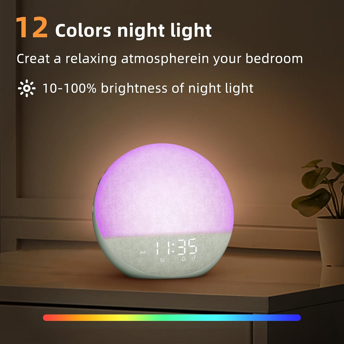 Odokee Sunrise Alarm Clock White Noise Machine: Natural Wake Up Light