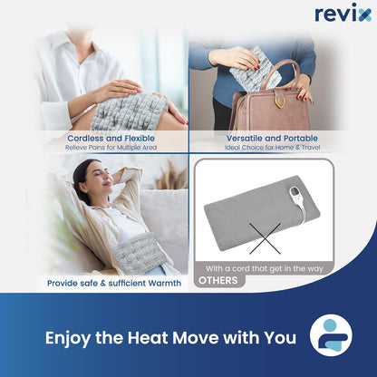 REVIX Microwave Heating Pad, 8 * 14" Flaxseeds Heating Pads Microwavable Moist Heat Therapy for Muscle, Joints, Neck Shoulder, Weighted Hot Pack Warm Compress