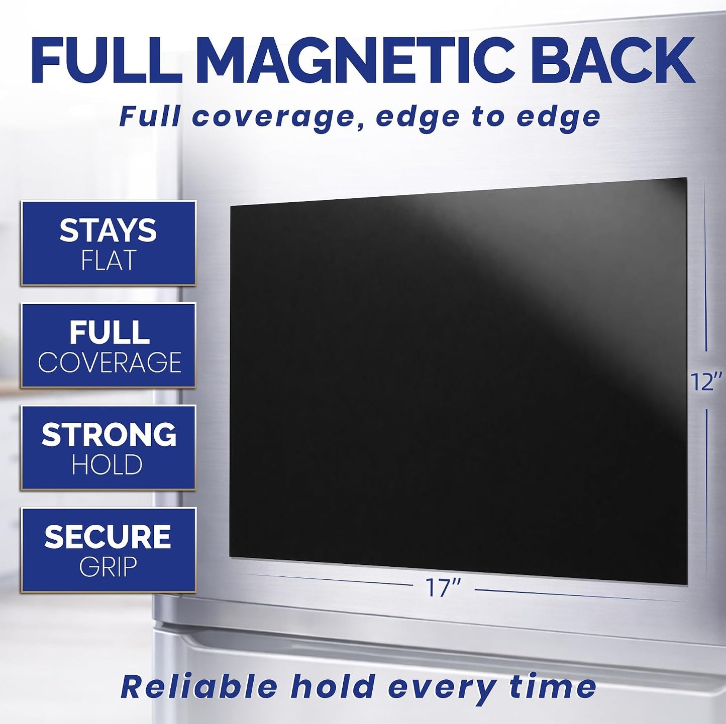 Large Magnetic Weekly Planner for Fridge, Dry Erase Whiteboard | 17x12" Stain-Resistant Surface, Strong Full-Back Magnet, 7-Day Weekly Planner for Meals & Chores, 4 Markers & Eraser