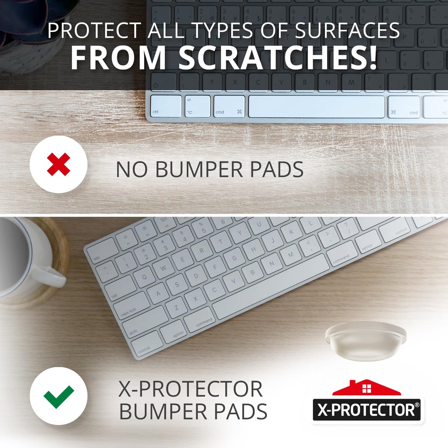 Cabinet Door Bumpers X-Protector 100 PCS – Small Felt Pads 3/8” (Brown) | Ideal Felt Bumpers – Self-Adhesive Thick Felt Dots – Bumper Pads to Protect Glass & Other Surfaces!