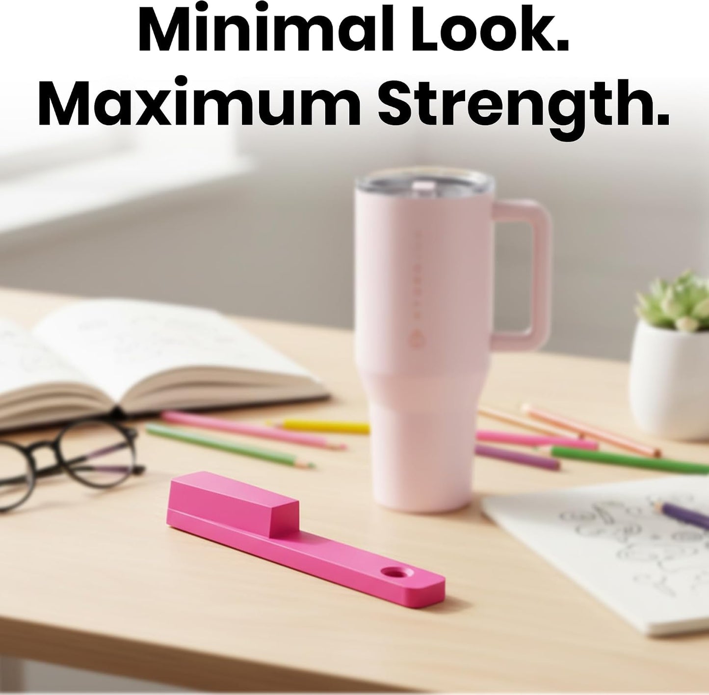 Easy Grip Bottle Cap Opener – Ergonomic Lid Turner for Stanley, Hydrojug, & Owala Tumblers – Easy Grip Assisted Bottle Opener for Weak Hands – 20oz, 32oz, 40oz - Hot Pink