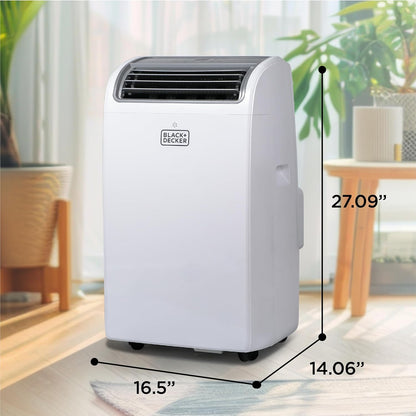 BLACK+DECKER Smart Portable Air Conditioner, 12,000 BTU, BPACT12WT, White | 8,000 BTU SACC for Rooms up to 550 Sq. Ft., Smart 3-in-1 Portable AC, Fan and Dehum with Follow Me Remote