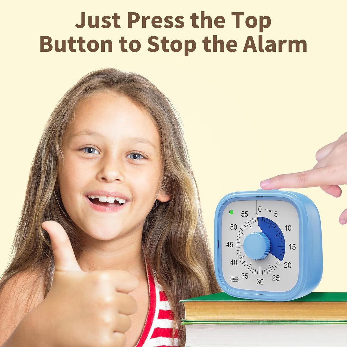Visual Timer, Pomodoro Timers for Kids Adults, 60-Minute Countdown Desk Timer for Productivity, Silent ADHD Timer for Kids Toddlers, Kitchen for Cooking (Blue)