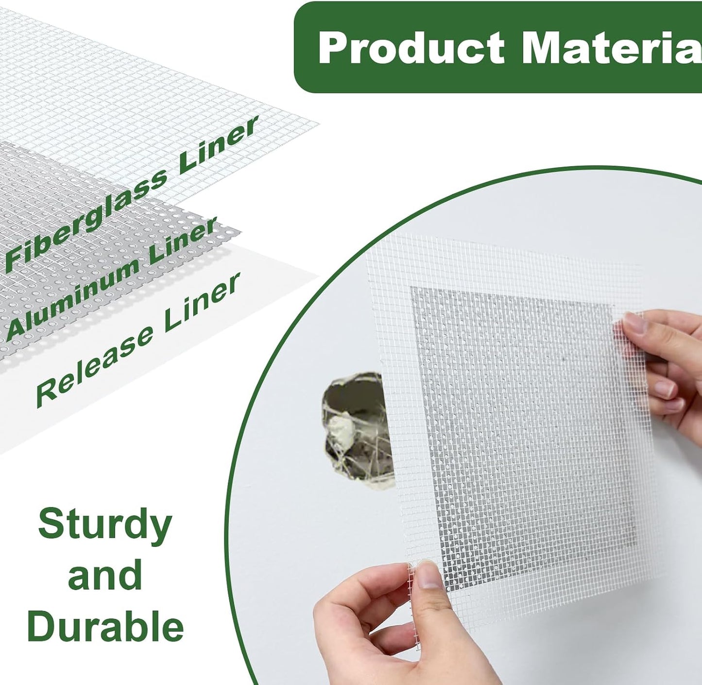 Drywall Repair Kit, 11 Pcs Drywall Patch, Dry Wall Web Repair Patch Kits for Holes, Plaster Sheetrock Repair Patching Kit with Scraper and Sandpaper