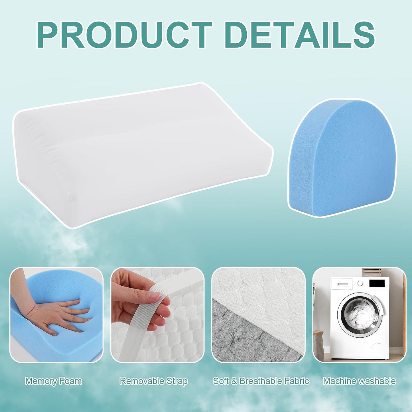 ROYALAY Adjustable Pillow for Sciatica Relief Sleeping, Memory Foam Leg Pillow for Hip Pain While Sleeping, Sciatica Pain Relief Devices for Back Knees