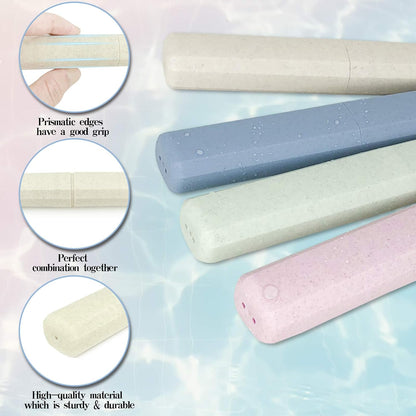 Mulbozy 4 Packs Portable Travel Toothbrush Case, Breathable Plastic Toothbrush Holder for Home, Travel, Business, Camping, School