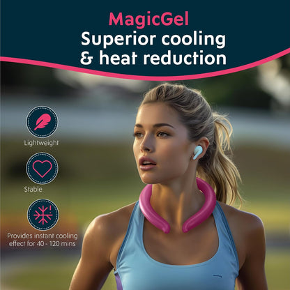 Magic Gel Neck Cooling Tube - Cooling Neck Ring - Reusable Ice Ring Wraps - Necks, Face Ice Coolers - Frozen Cool Wraps, Tubes for Summer Heat, Extremely Hot Weather - 2 Pack, B&W