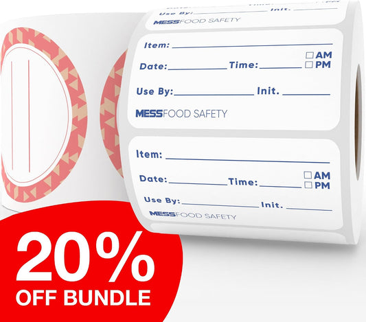 MESS Dissolvable Food Labels for Containers 1x2/2x2 400 Blank Kitchen Labels - Food Storage Labels - Removable Freezer Labels - Dissolvable Labels for Food Containers