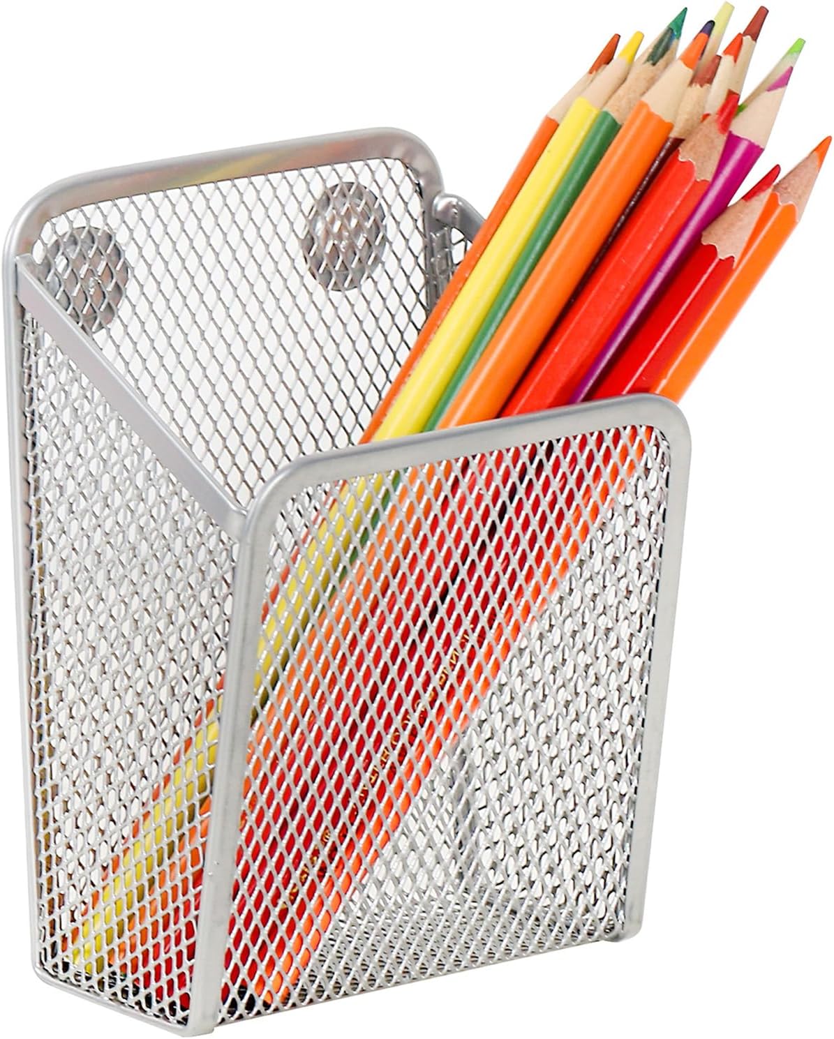 UCYCAZ Magnetic Pen Holder,Single Magnetic Pencil Locker Holder Organizer | Strong Magnets Mesh Marker Holder,Locker Accessories,Writing Utensil Storage Organizer,Pen Basket for Whiteboard,Refrigerator