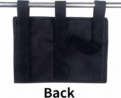 Hanging Bedside Caddy, Bedside Organizer Bunk(Black 4 Pockets) | Bed Storage Bag Hanging Pocket for Camp Dorms & Hospital Bed Rails More