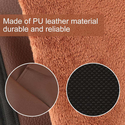Anti-Slip PU Leather Velvet Sofa Couch Chair Armrest Soft Caddy Organizer Holder with 5 Pockets for Phone, Book, Magazines, TV Remote Control - Draped Over Sofa, Couch, Recliner Armrest (Brown)