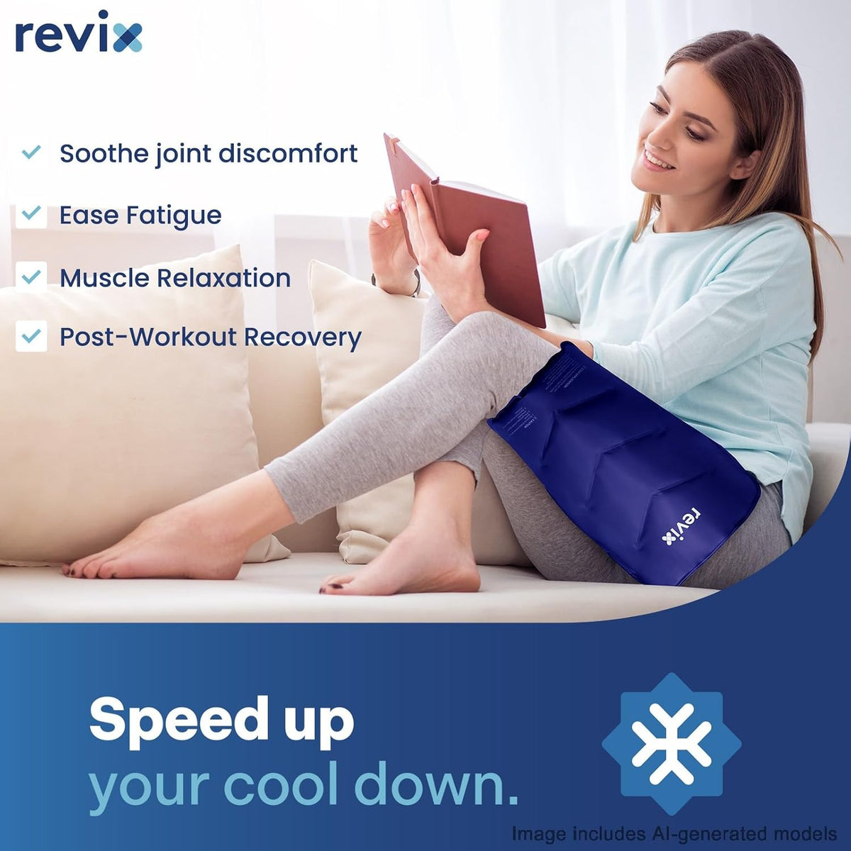 REVIX Ice Pack Wrap for Hip Replacement with Straps, Reusable Gel Cold Pack