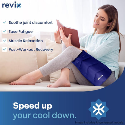 REVIX Ice Pack Wrap for Hip Replacement with Straps, Reusable Gel Cold Pack