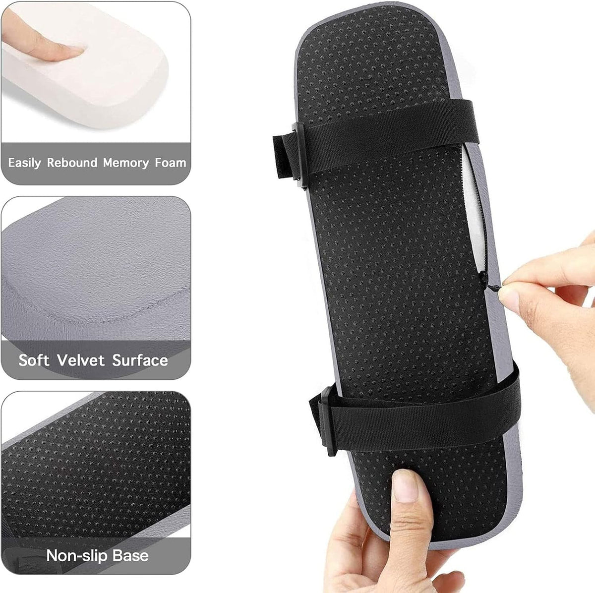 MOSISO Chair Armrest Pads, Home/Office Chair Arm Rest Covers, Black