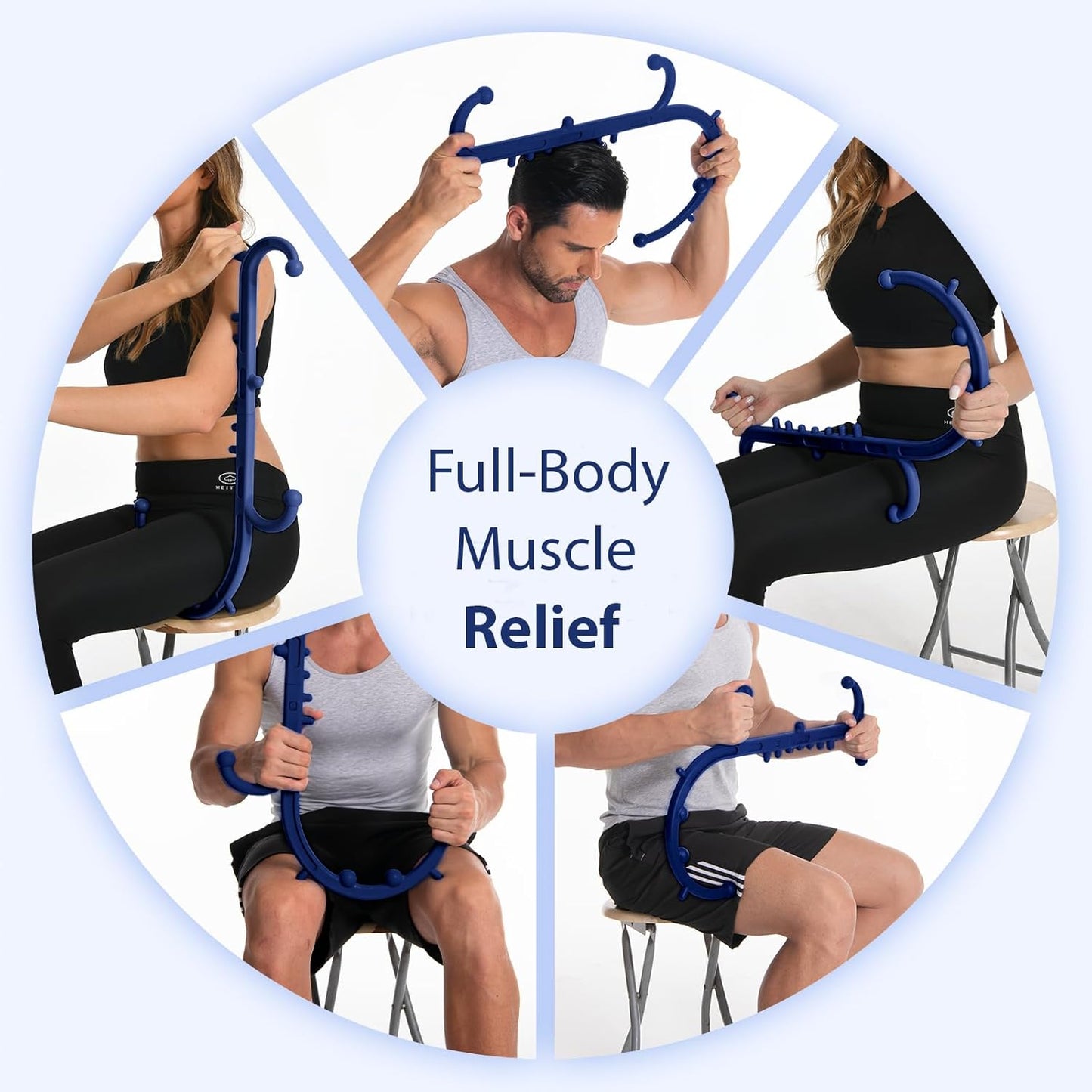 Ranarose Deep Tissue Back & Neck Massager for Body Muscle Pain Relief | Trigger Point Massage Tool for Full Body, Shoulders, Legs, Muscle Knot Remover, for Self-Massage, Pressure Point Massage Tool
