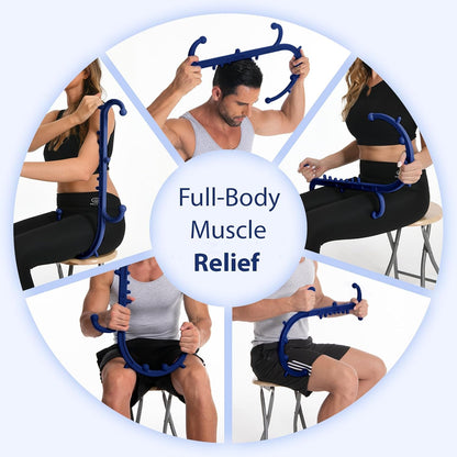 Ranarose Deep Tissue Back & Neck Massager for Body Muscle Pain Relief | Trigger Point Massage Tool for Full Body, Shoulders, Legs, Muscle Knot Remover, for Self-Massage, Pressure Point Massage Tool