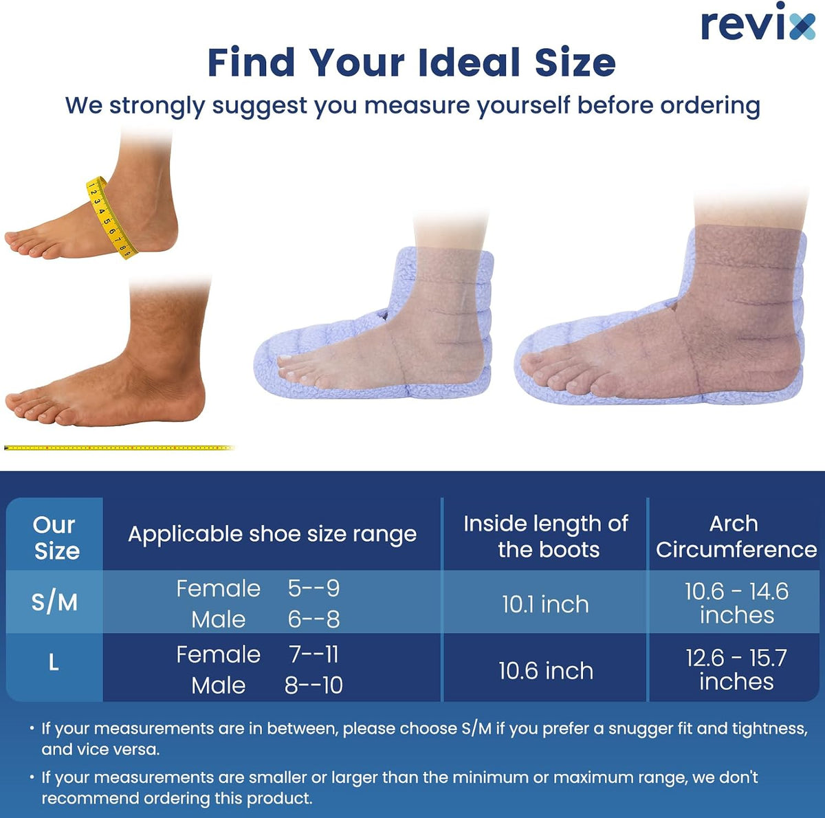 REVIX Microwavable Booties for Cold Feet, Heated Slippers, Navy S