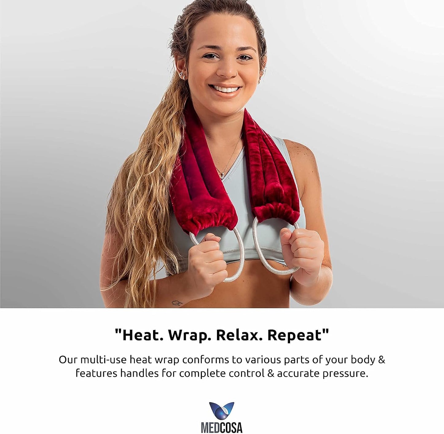 Medcosa Microwavable Heated Neck Pack | Heat. Wrap. Relax. Repeat | Multipurpose Microwave Heating Pad for Long Lasting Warmth | Microwaveable Heat Pads for Arthritis, Stress & Sore Muscles