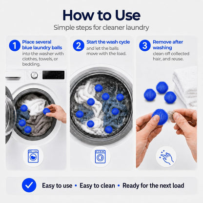 12 Pack Pet Hair Remover for Laundry, Reusable Hair Catcher Balls | Washing Machine Fur Catcher Pet Dog Cat Catcher Lint Remover Fuzz Pickup for Clothes, Towels & Blankets