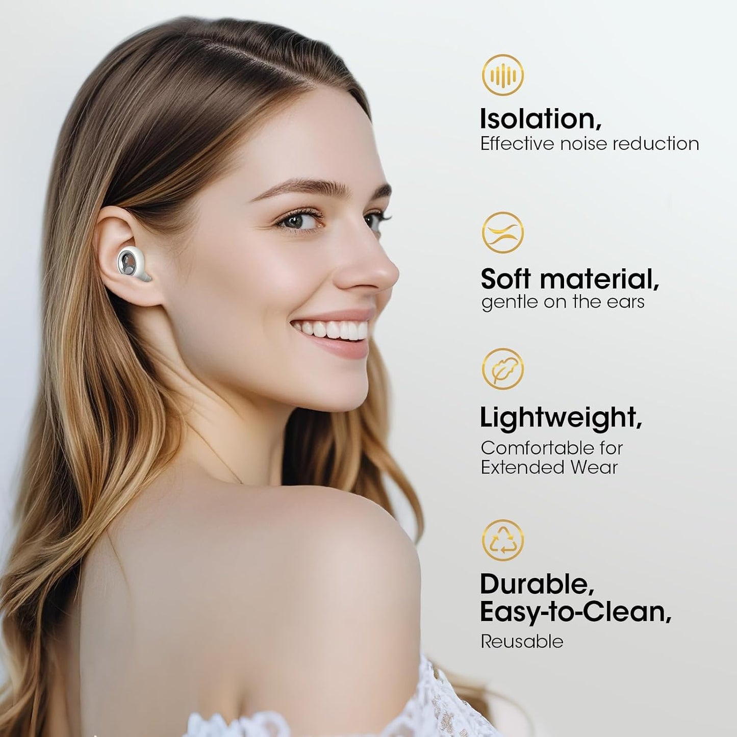 Noise Cancelling Ear Plugs for Sleeping, Reusable Silicone Ear Plugs for Noise Reduction, Soft Hearing Protection with 8 Ear Tips for Concerts, Work, Shooting, and Travel(Rose)