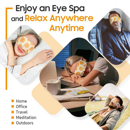 BeHoomi 20 Packs Steam Eye Mask, Heated Eye Mask Warm Compress for Eyes, Disposable Self Heating Steam Mask for Home, Sleep, Spa, Travel Essentials & Relaxation Gifts for Women (Unscented)