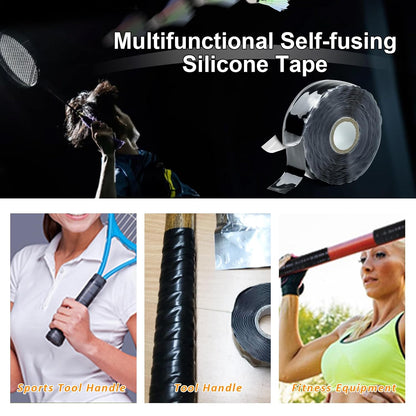 SIKEDEPRO Self-Fusing Silicone Tape 1" x 33' x 20mil Black, Waterproof & Heat-Resistant Rubber Repair Tape – No Residue, Electrical Insulating, Chemical Resistant for Automotive, Plumbing & Outdoor