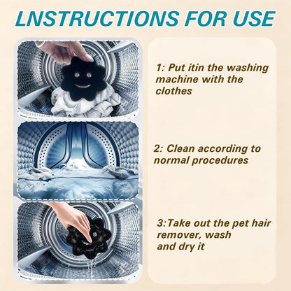 Reusable Pet Hair Remover for Laundry, Efficient Dog Cat Hair & Dander Catcher for Washing Machine and Dryer, Soft Fabric Lint Remover Effectively Remove Pet Fur Fluff from Clothes and Bedding （2PCS）