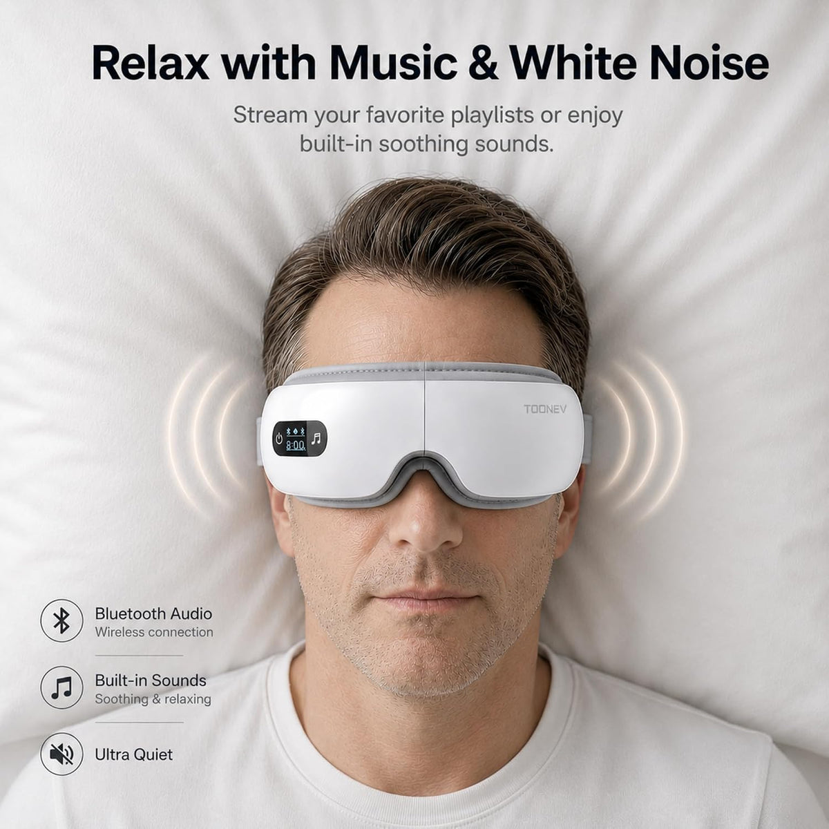 Eye Massager with Heat, Heated Eye Mask for Migraine Relief