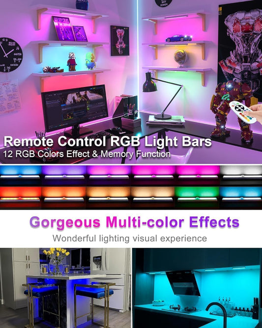 Diomart Under Cabinet Lighting Wireless, RGB LED Closet Lights