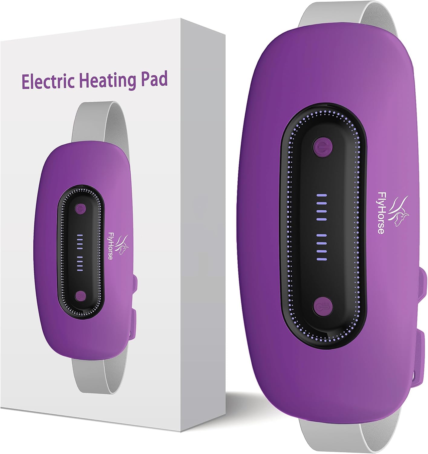 Portable Cordless Menstrual Heating Pad with 4 Heat Levels and 4 Massage Modes,Electric, Fast Large Heating Belly Wrap Belt (Black)