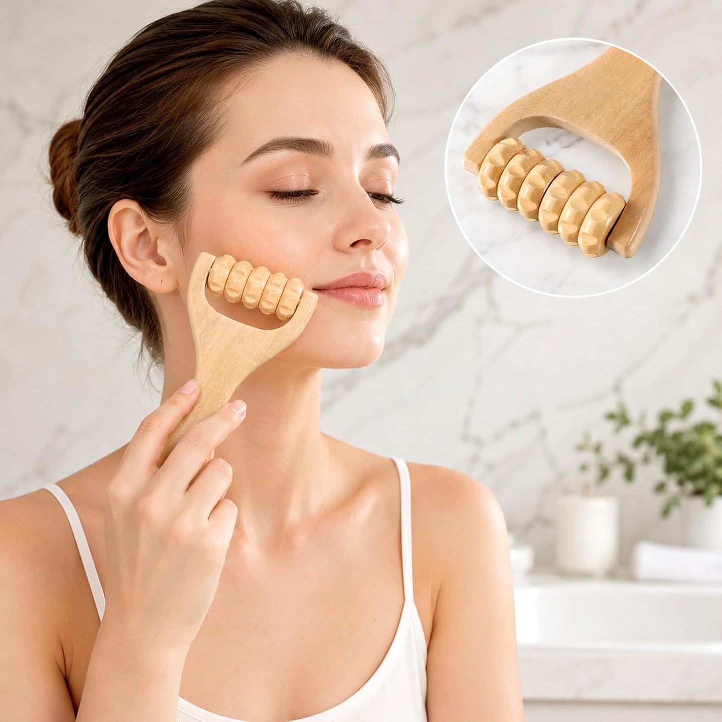 Wooden Massage Roller, Manual Handheld Wooden Rollers for Massage | Manual Wood Massage Bead Roller Tools for Leg Thigh Arm Body Muscle Tissue Pain Relief