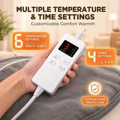 Heating Pad for Neck and Shoulders and Back, Weighted Electric Heat Pads | Heating Pad for Period Cramps with 6 Heating & 4 Timer Setting, Soft Comfort Fabric, Christmas Birthday Gifts for Women Men