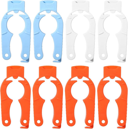 8 Pcs Water Bottle Opener Plastic Bottle Cap Opener Multi-Purpose Orange Soda Can Openers Plastic Jar Grip for Weak Hands Home Kitchen Camping Outdoor Adventure