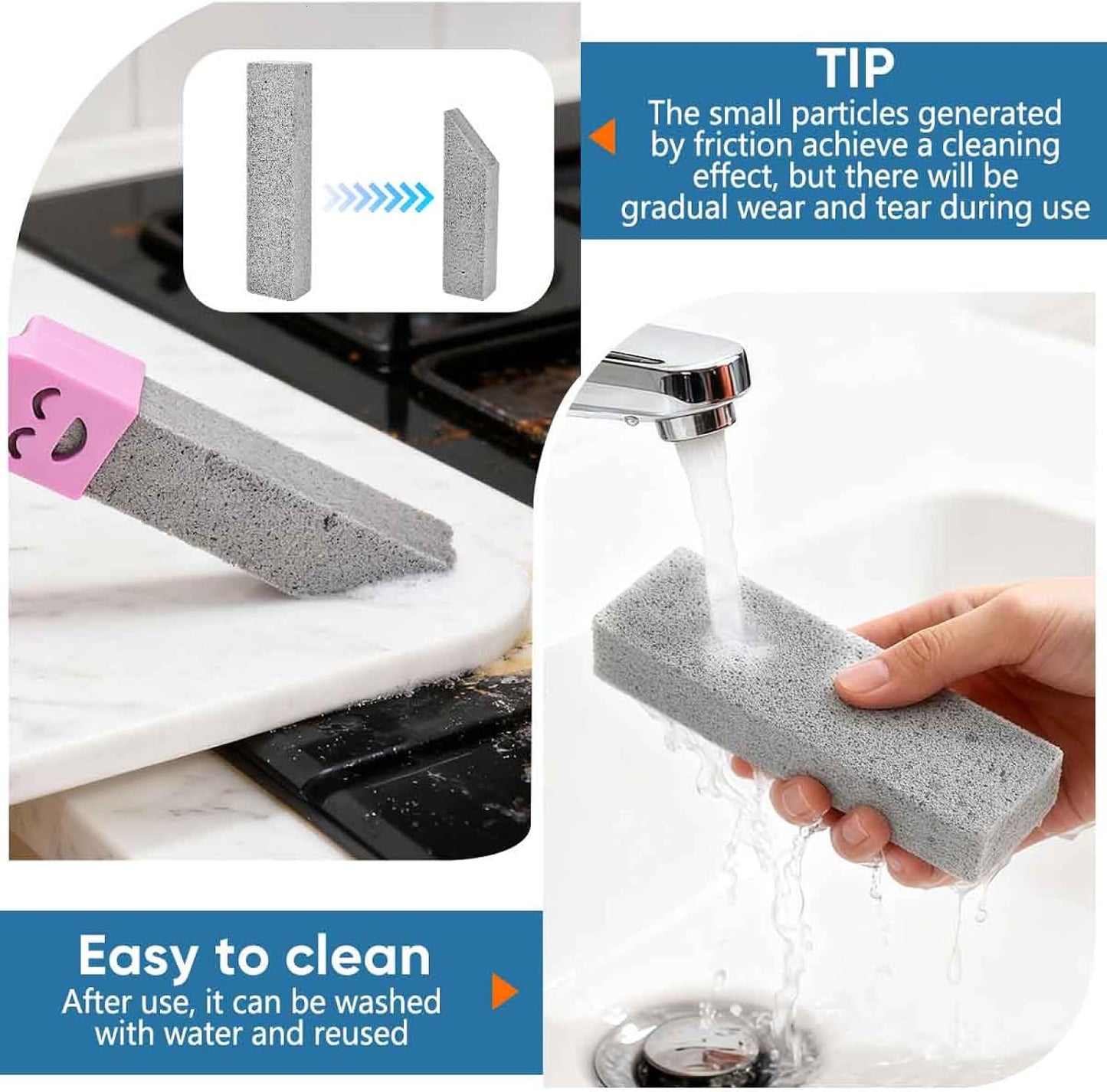 9 Pack Cleaning Pumice Stone Toilet Bowl Stick Cleaner with Handle Hard Water Ring Calcium Buildup Stains Remover Powerfully for Cleaning Toilet Bathtubs Kitchen Sink Grill Pools