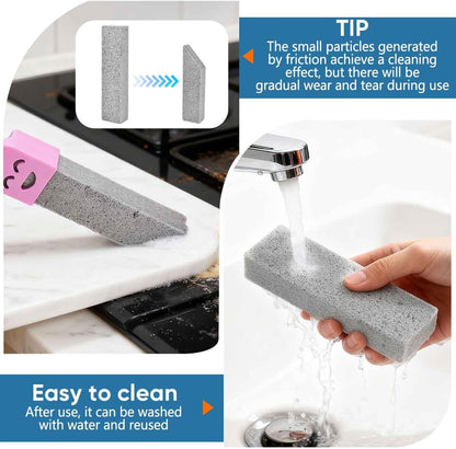 9 Pack Cleaning Pumice Stone Toilet Bowl Stick Cleaner with Handle Hard Water Ring Calcium Buildup Stains Remover Powerfully for Cleaning Toilet Bathtubs Kitchen Sink Grill Pools