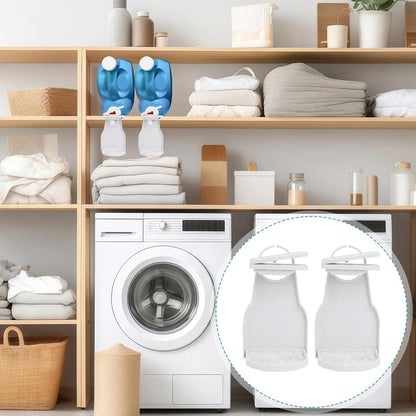 Laundry Detergent Dispenser 2Pack Set with Cup Holder & Drip Catcher | Detergent Bottle Cup Holder with Nozzle Button Switch for Liquid Laundry & Softener, Laundry Room Organization and Storage