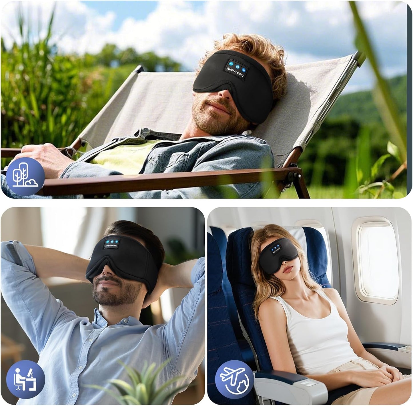 Sleep Mask with Bluetooth 5.4 Headphones, Removable 3D Eye Cups, Timing Sleeping Headphones for Side Sleepers, Wireless Music Eye Mask Speakers for Men, Women, Tech Gifts, Pink