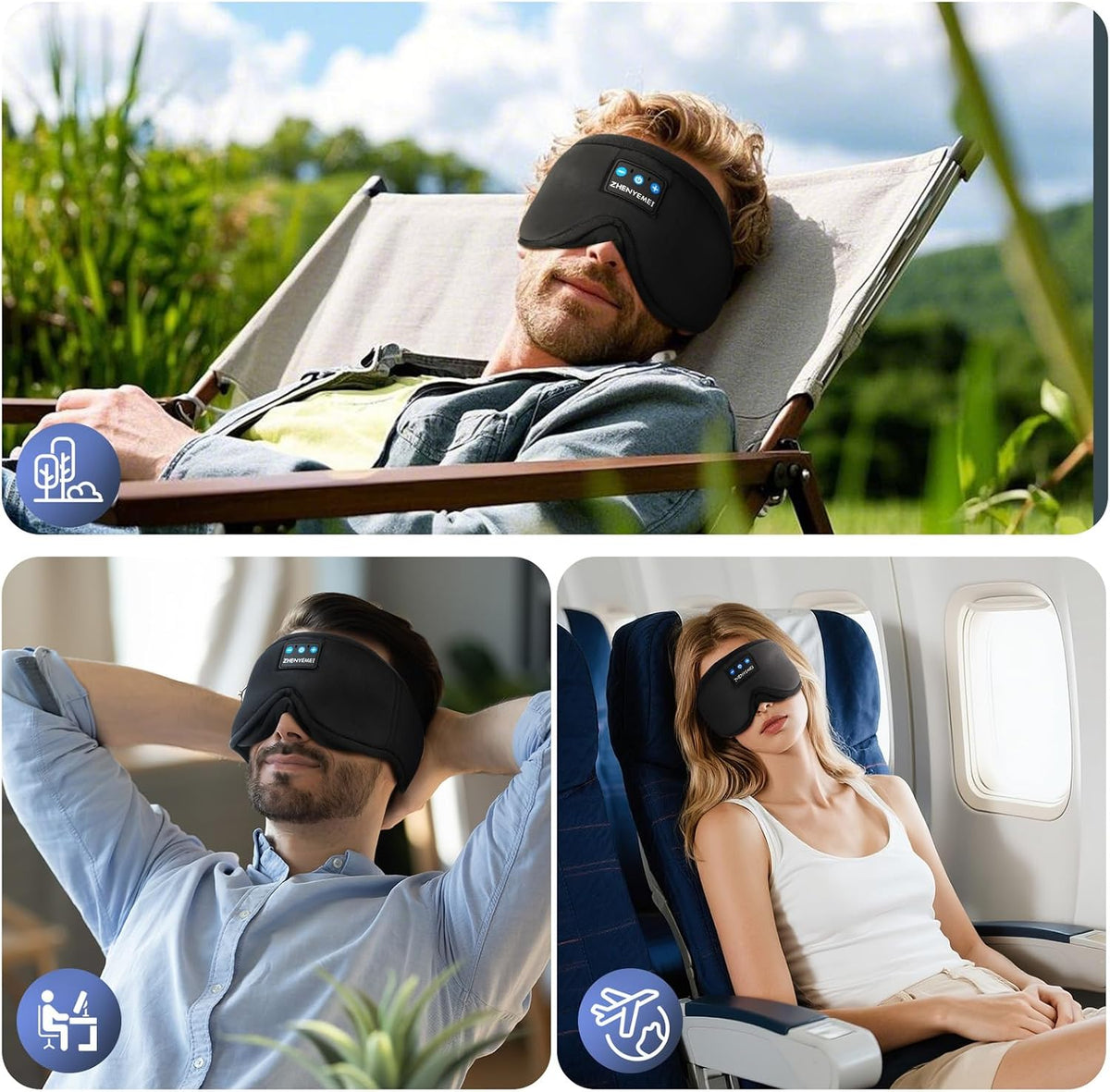 Sleep Mask with Bluetooth 5.4 Headphones, Removable 3D Eye Cups, Timing Sleeping Headphones for Side Sleepers, Wireless Music Eye Mask Speakers for Men, Women, Tech Gifts, Pink