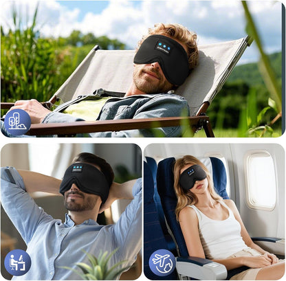 Sleep Mask with Bluetooth 5.4 Headphones, Removable 3D Eye Cups, Timing Sleeping Headphones for Side Sleepers, Wireless Music Eye Mask Speakers for Men, Women, Tech Gifts, Pink