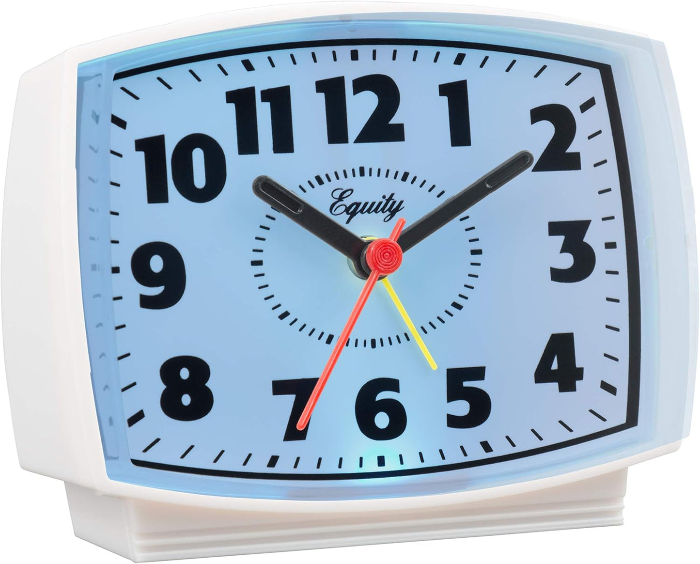 Equity by La Crosse 33100 Electric Silent Analog Alarm Clock with Lighted Dial, White (Pack of 2)