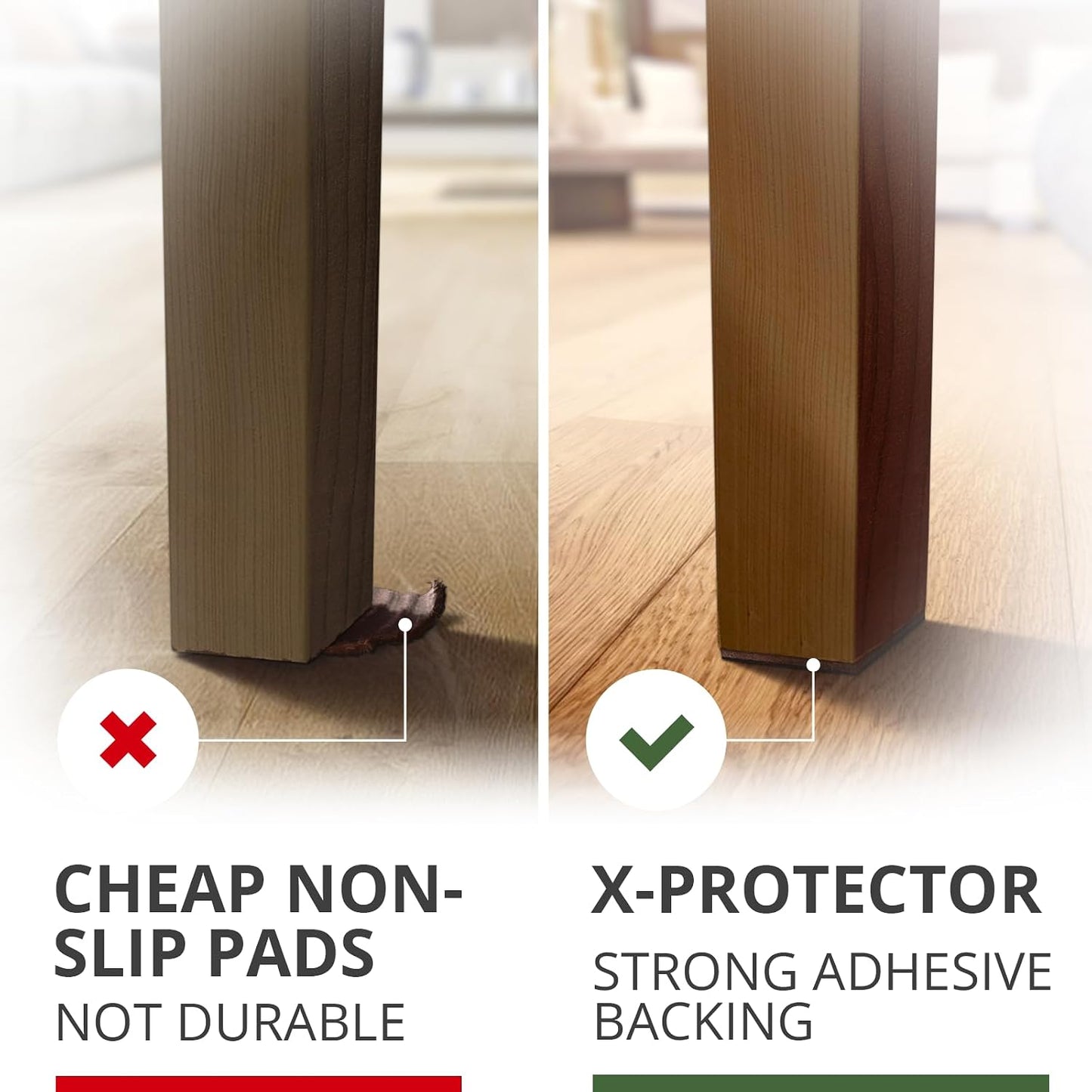 X-PROTECTOR Non Slip Furniture Pads – 12 Premium Furniture Grippers 3"! | Best Self Adhesive Rubber Feet Furniture Feet – Ideal Non Skid Furniture Pad Floor Protectors – Keep Furniture in Place!