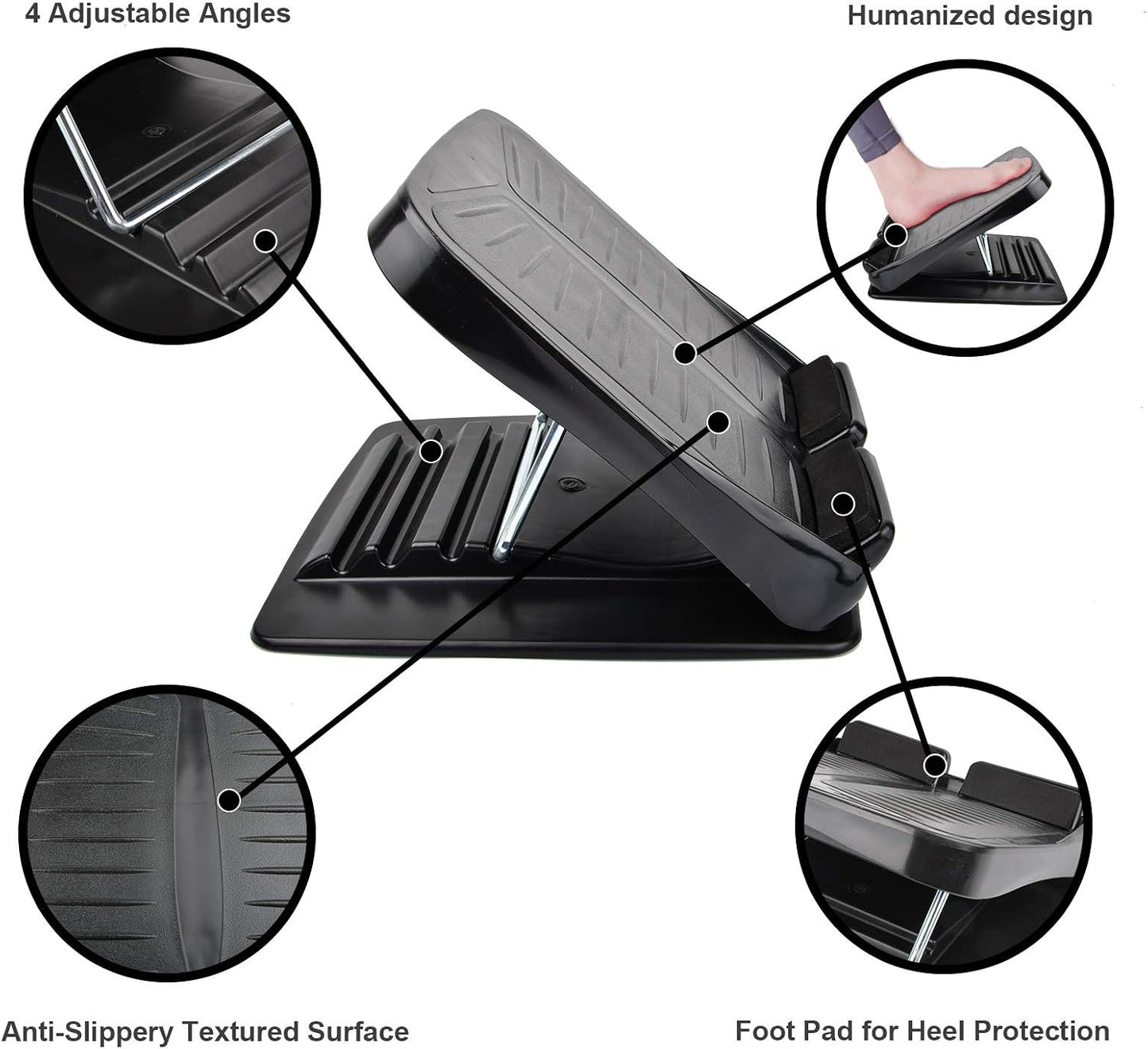 Slant Board, Calf Stretcher Ankle and Foot Incline Board for Stretching Tight Calves or Plantar Fasciitis Adjustable 4 Level (330 lb Capacity), Strength Training Equipment Leg Machines | Stretching Tight Calves or Plantar Fasciitis, Adjustable 4 Level,
